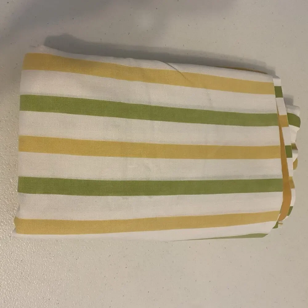 VTG Cotton Blend Full Size Flat Sheet Strips Cottagecore Home Collection 80x90”